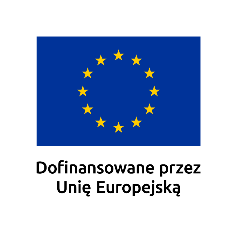 Flaga Unii Europejskiej. Dofinansowane przez Unię Europejską.