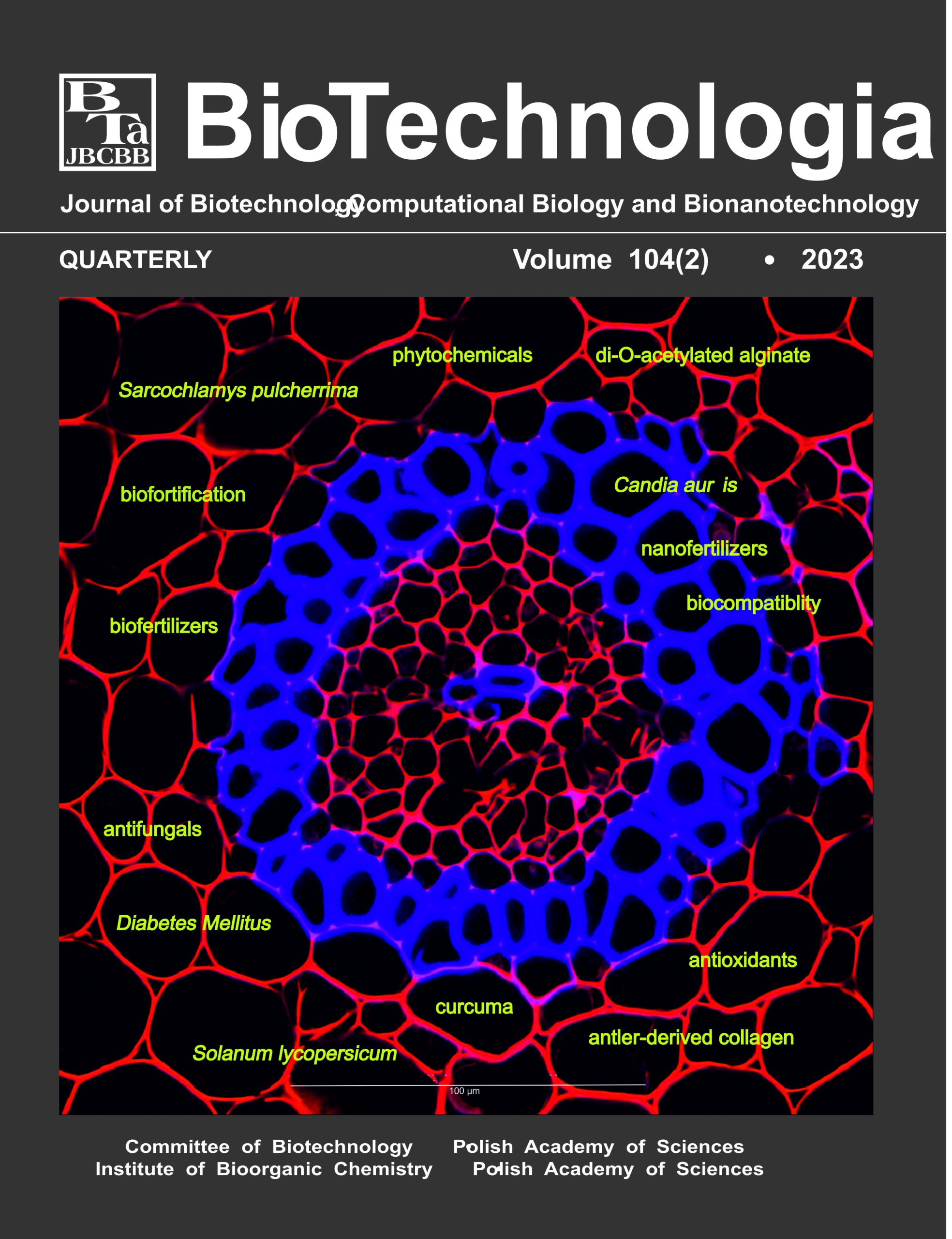 Okładka kwartalnik &quot;Biotechnologia&quot; - tom 94(1)Okładka kwartalnik &quot;Biotechnologia&quot; - tom 93(4)
