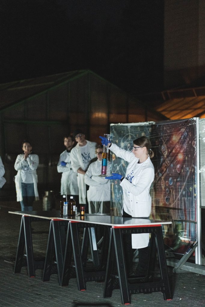 Scientists during the demonstration.