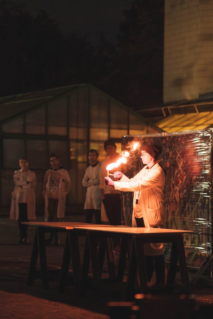 Scientists during the demonstration.