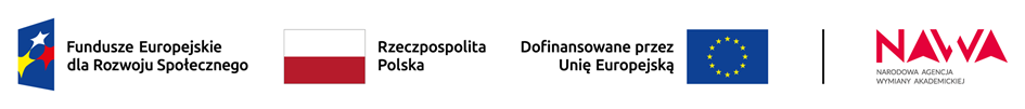 Loga: 1. Fundusze Europejskie dla Rozwoju Społecznego 2. Rzeczpospolota Polska 3. Dofinansowane przez Unię Europejską 4. Narodowa Agencja Wymiany Studentów