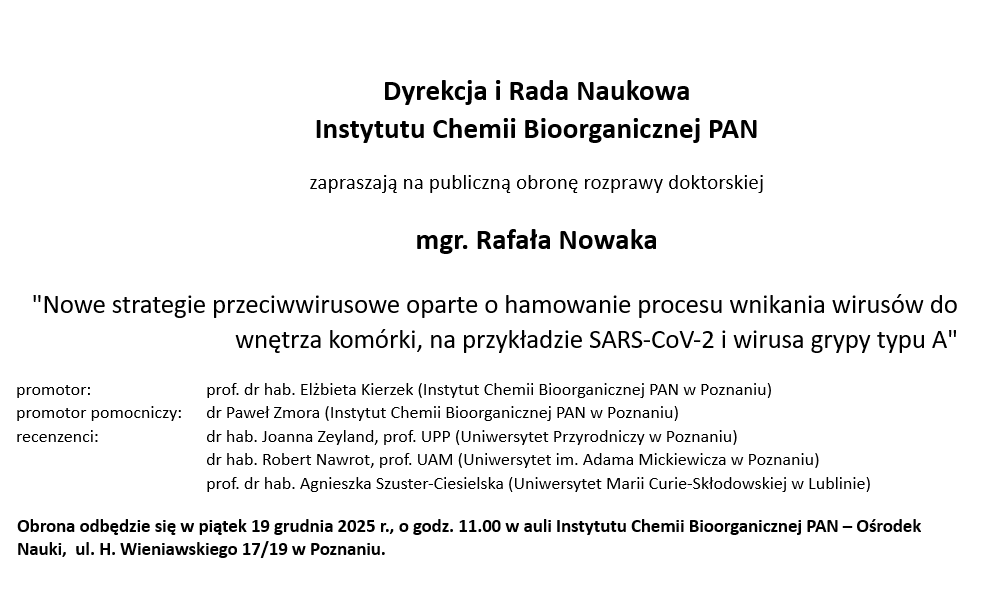 ogłoszenie1 o obronie rozprawy doktorskiej  mgr. Rafała Nowaka 
