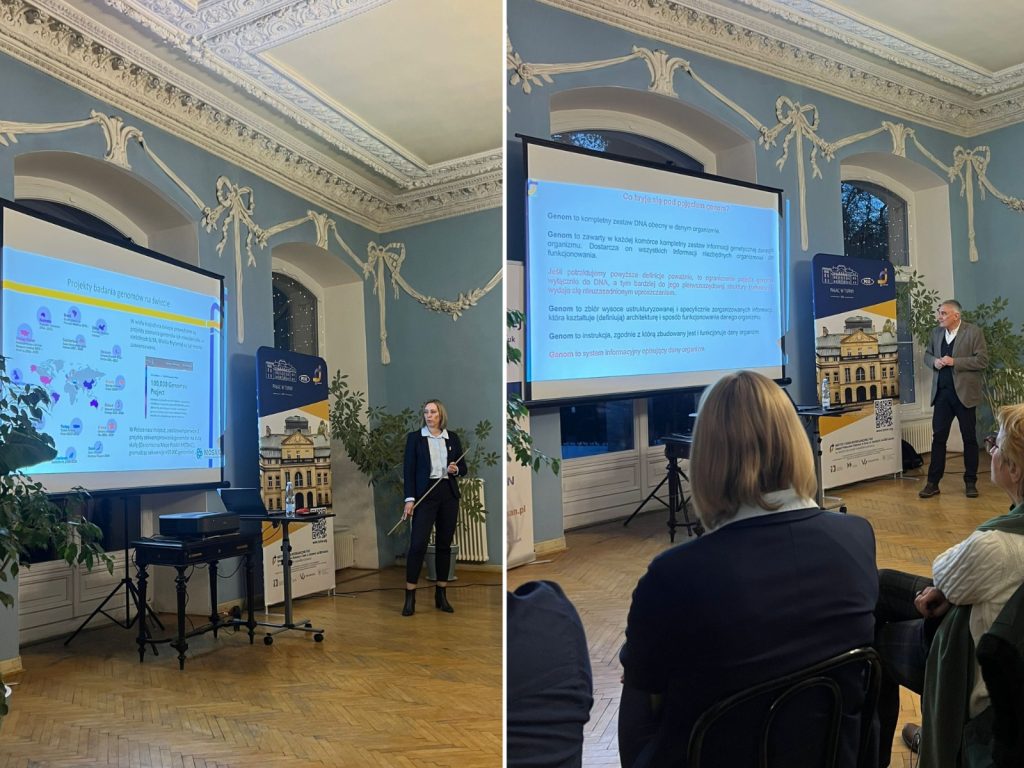 Prof. Luiza Handschuh and Prof. Marek Figlerowicz during their lectures on genes and destiny
