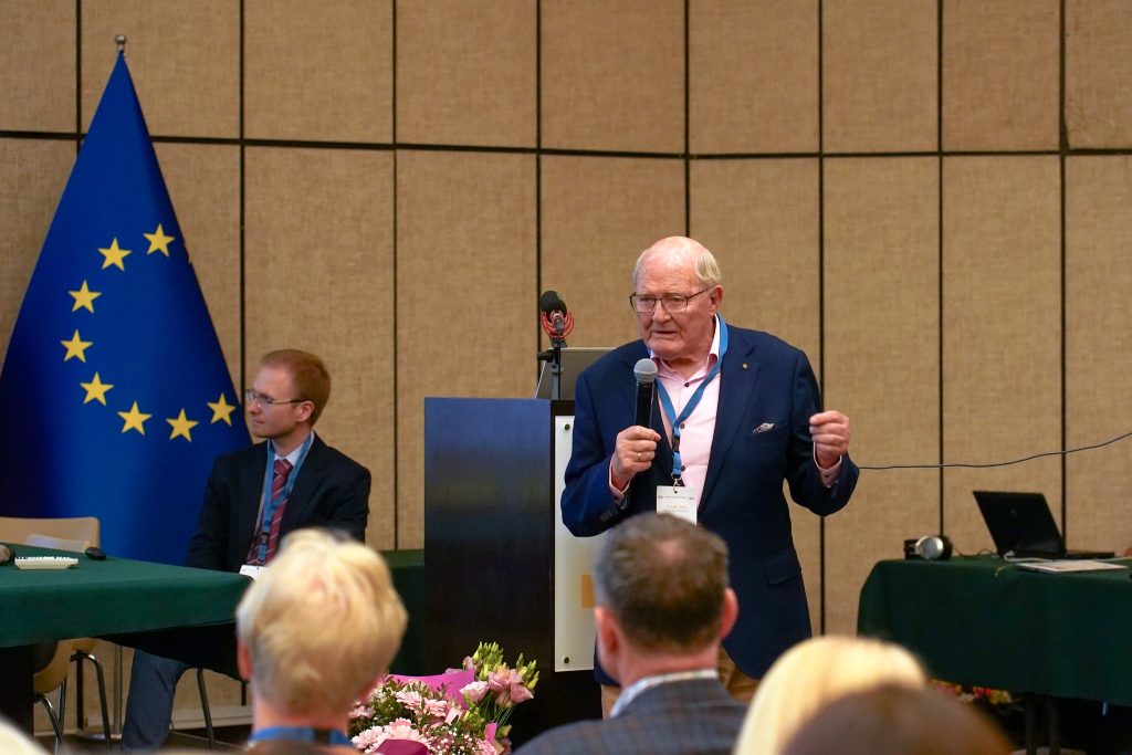 One of the conference speakers during his lecture