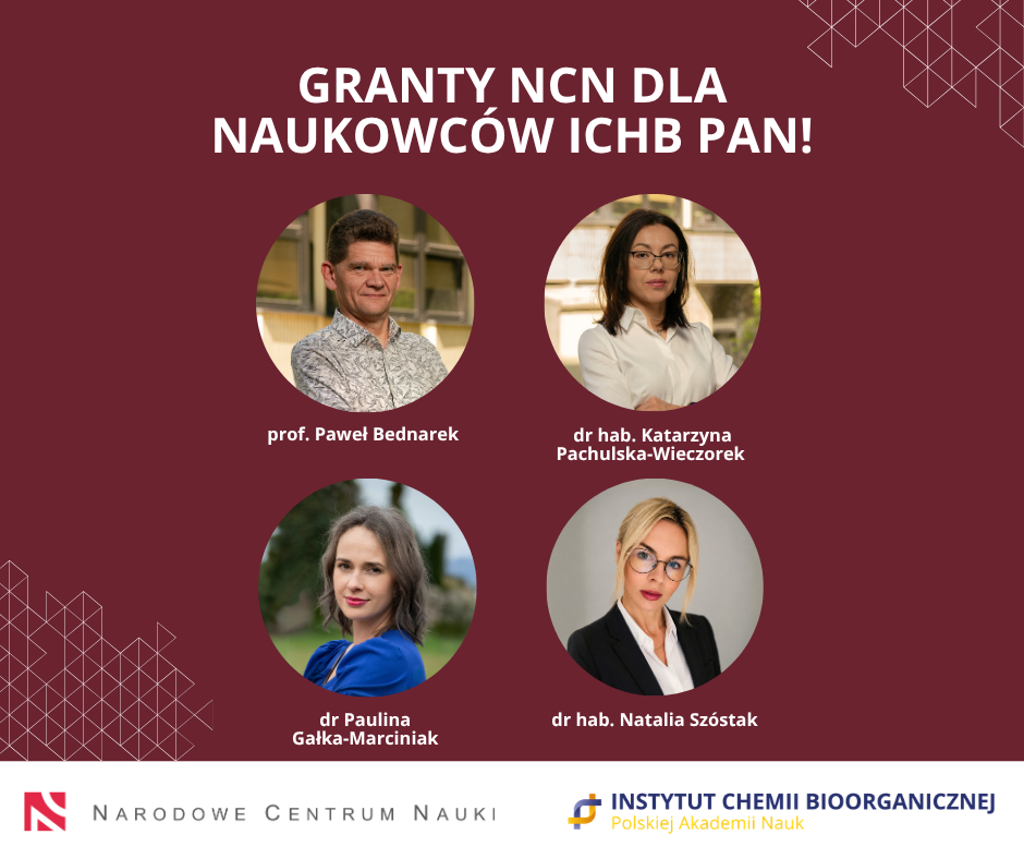 Portrait photographs of IBCH PAS researchers awarded grants