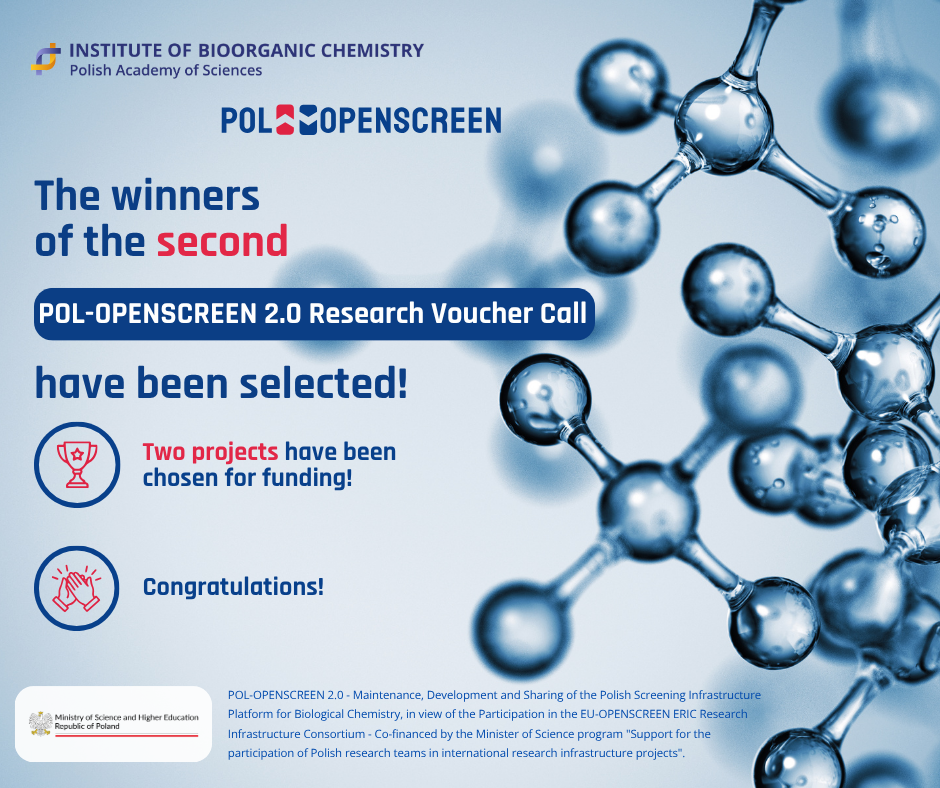 A graphic announcing the conclusion of the second call for applications for the pol-openscreen 2.0 research voucher